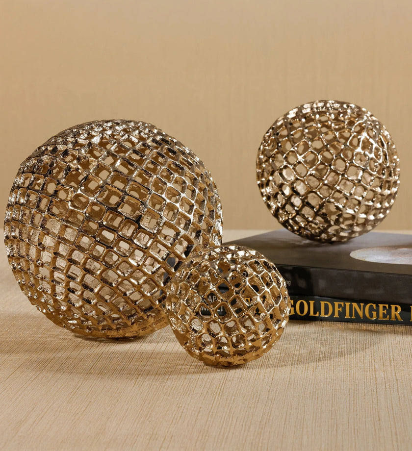 Decorative Alloy Orb - Gold - secondary