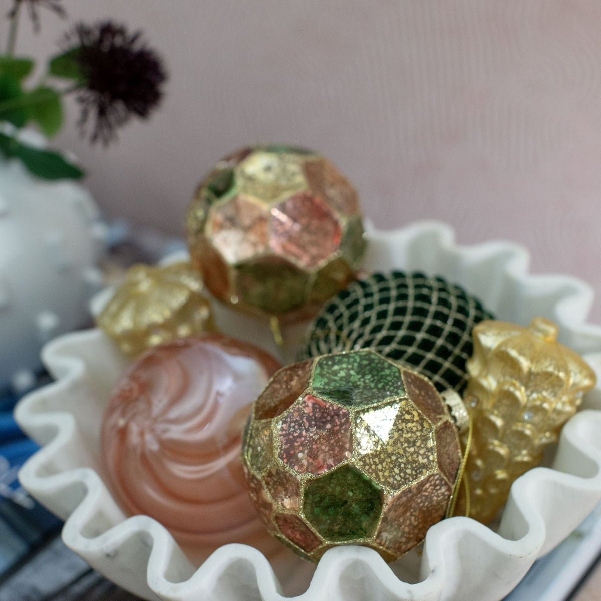 Zodax Dimpled Multicolored Ball Ornament Seasonal & Holiday Decorations