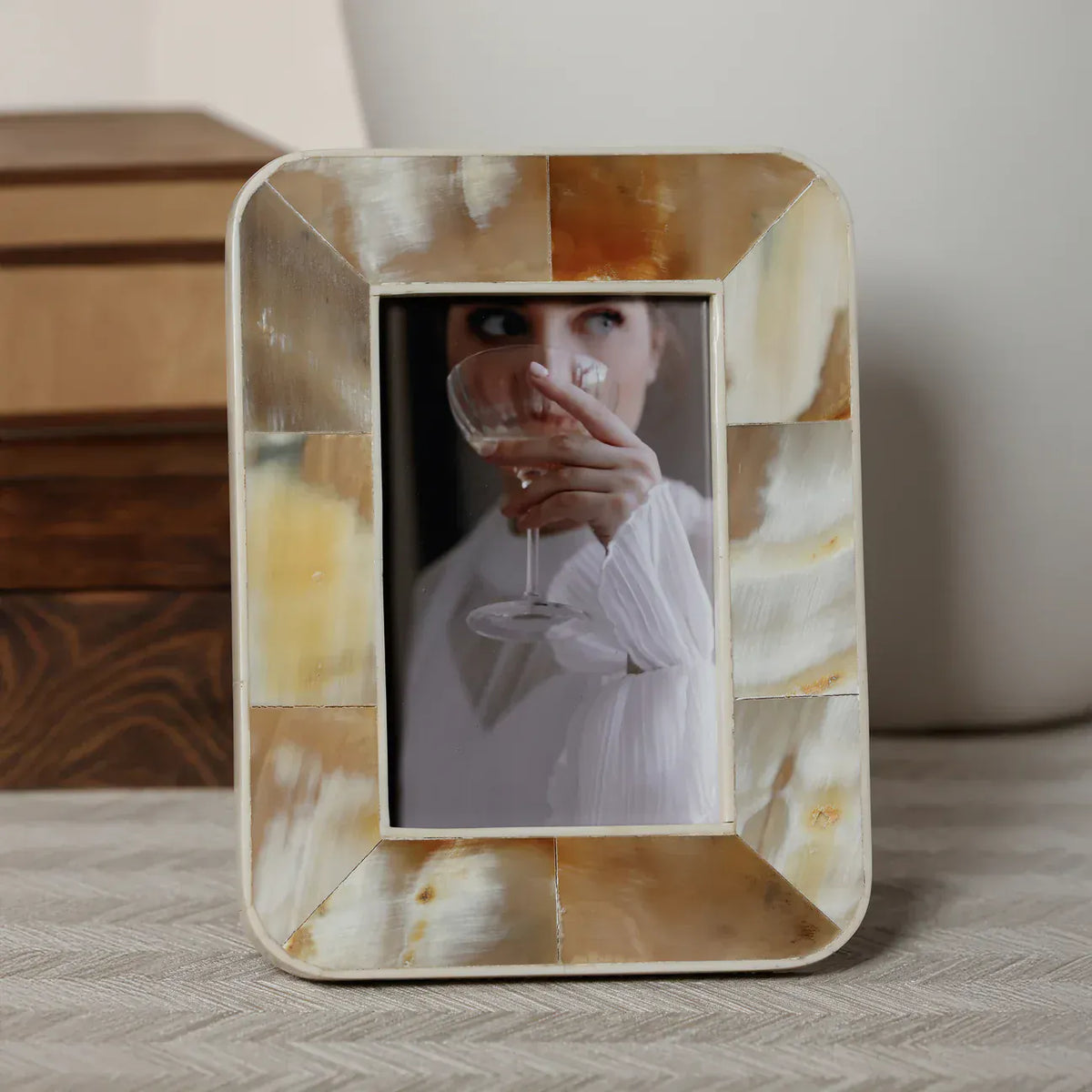 Zodax Dune African White Horn Photo Frame Picture Frames