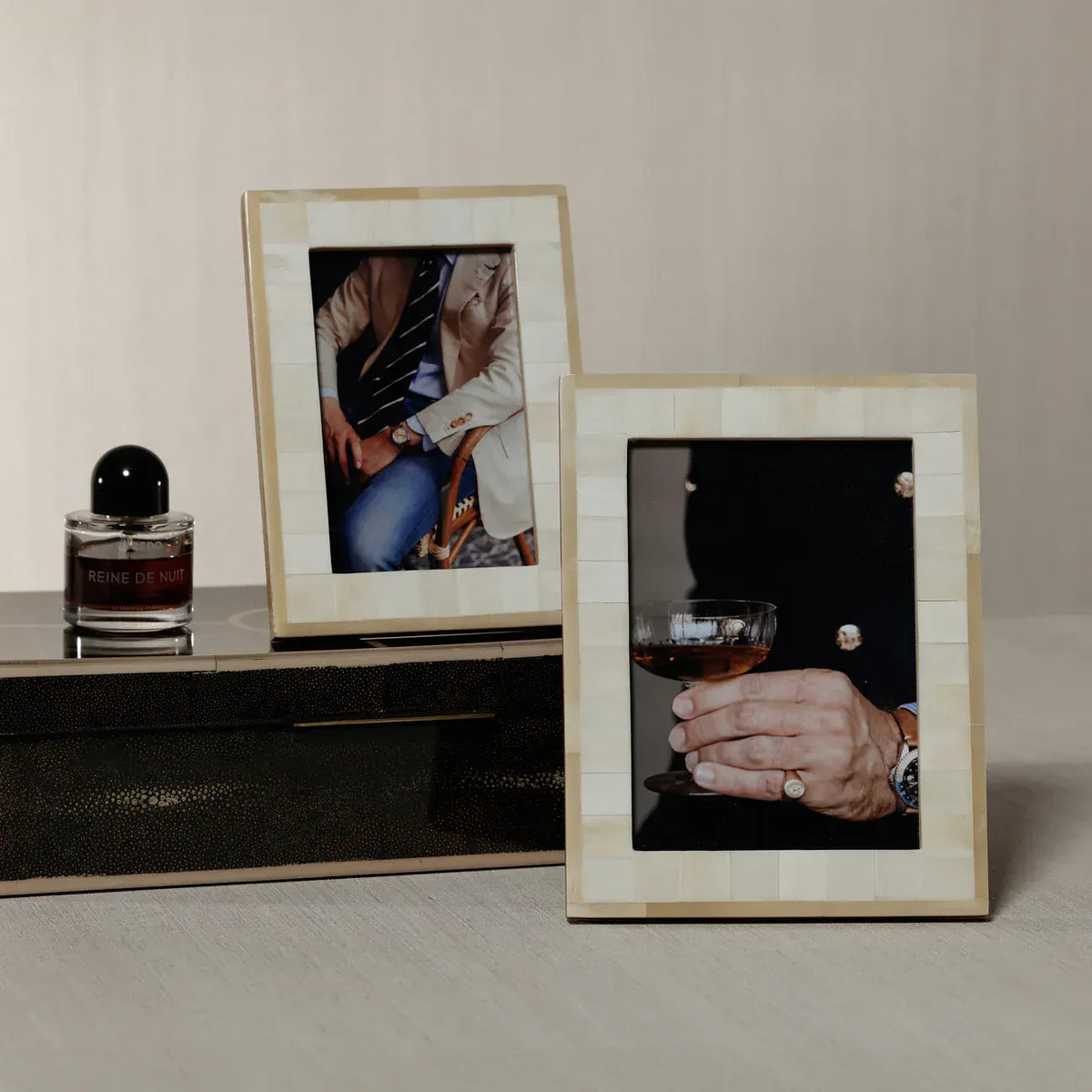 Zodax Dune Natural and Bleached White Bone Photo Frame Picture Frames