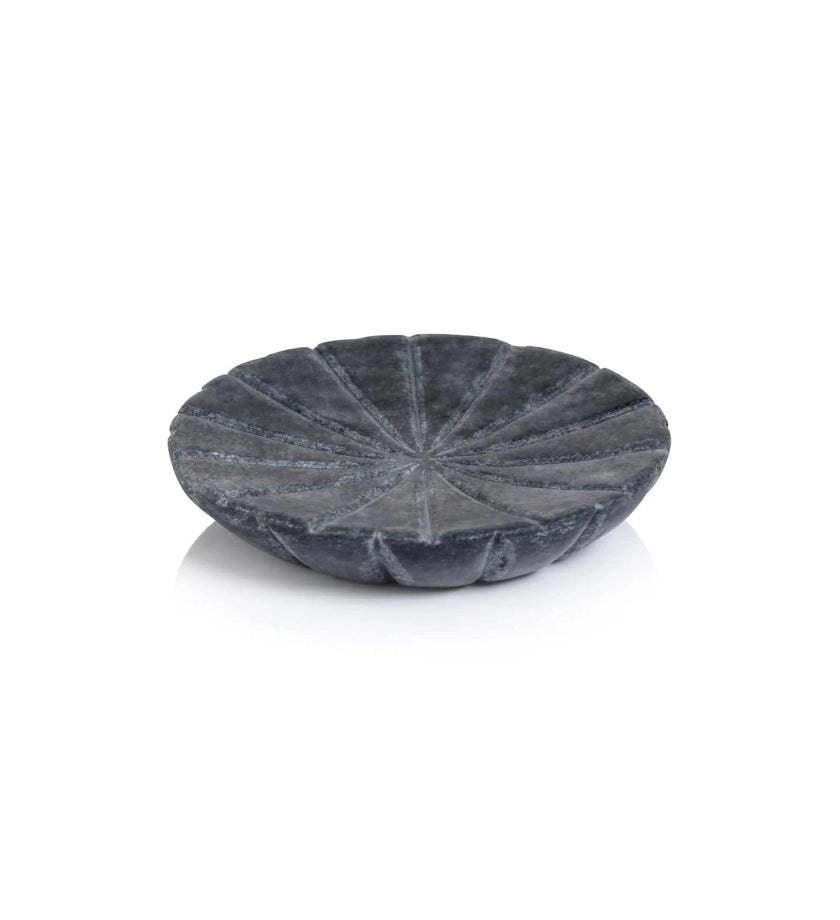 Flower Marble Dish - Gray