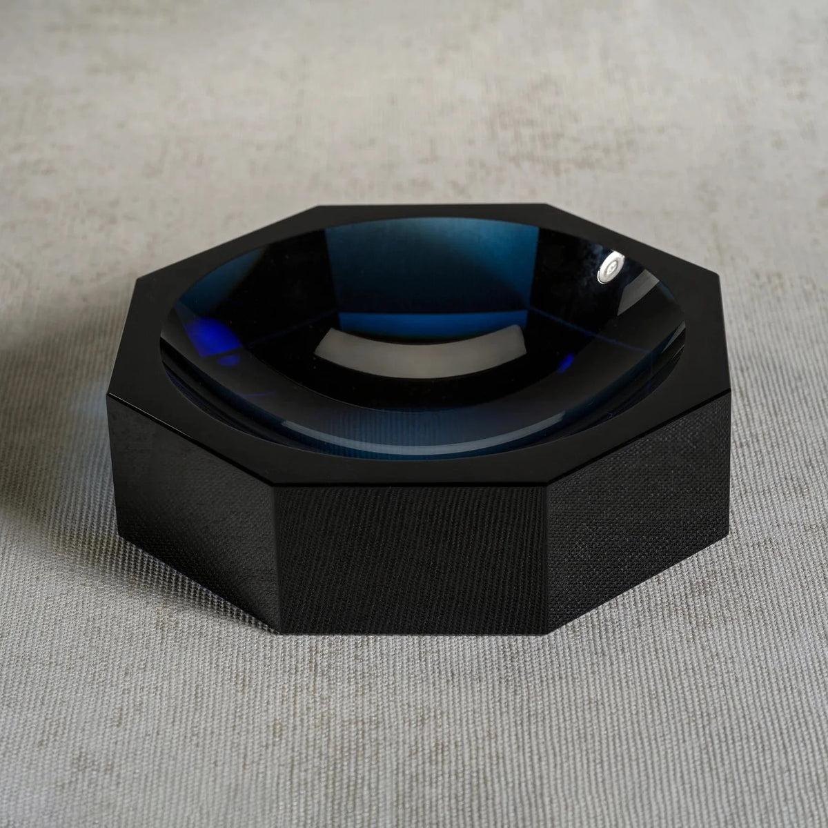 Zodax Glass Crystal Octagon Bowl - Deep Blue Decorative Bowls CH-7453