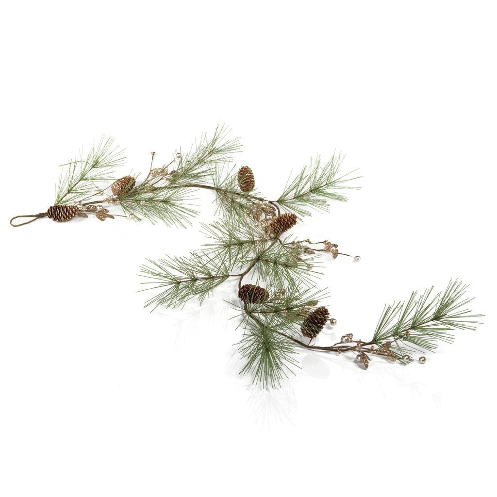 Zodax Glitter Branch Pine Cone Garland Seasonal & Holiday Decorations CH-6200