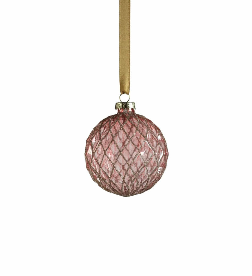 Harlequin Ball Glass Ornament - 3.25 in