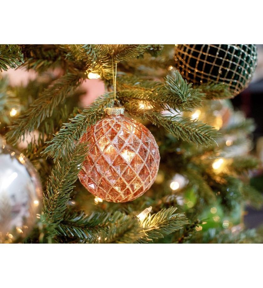 Harlequin Ball Glass Ornament - 3.25 in - secondary