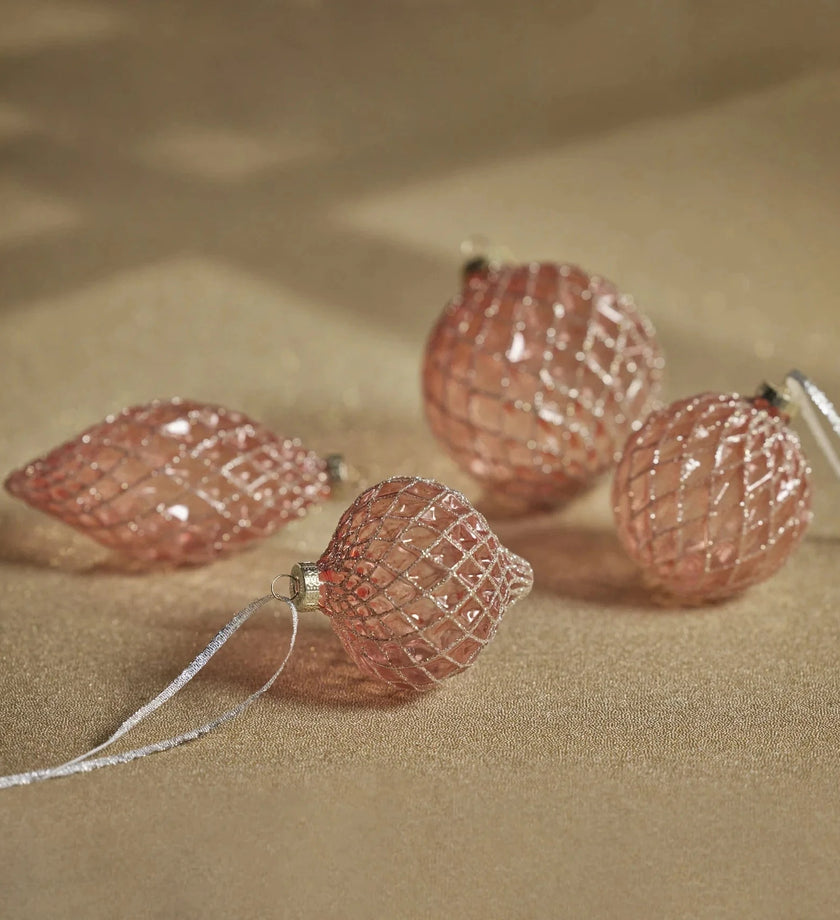 Harlequin Onion Shaped Glass Ornament - secondary