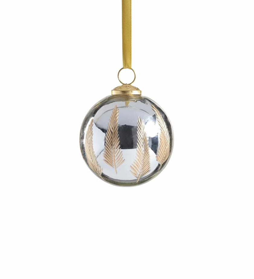 Heritage Gold Leaf Mirrored Glass Ornament