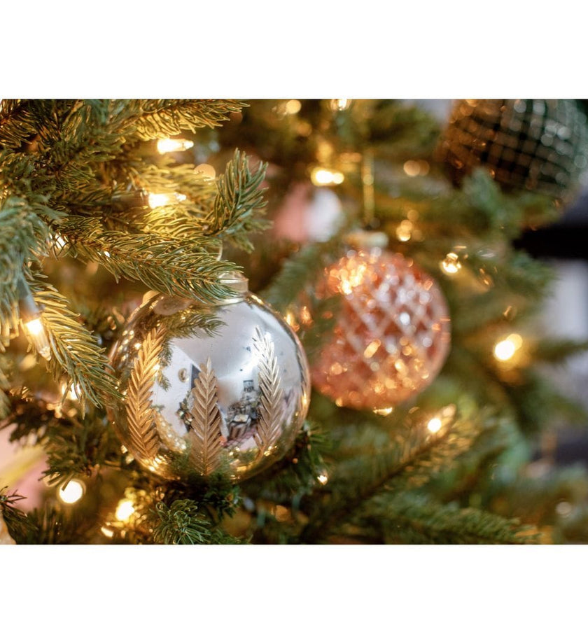 Heritage Gold Leaf Mirrored Glass Ornament - secondary