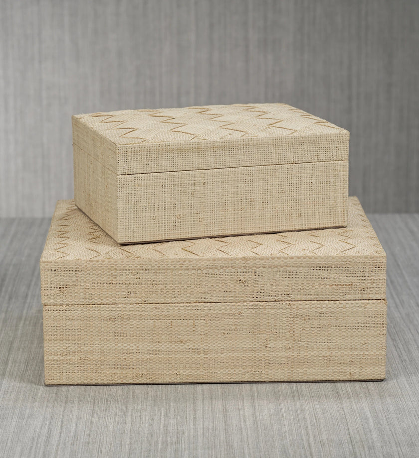 La Bocca Woven Raffia Box - Natural - secondary