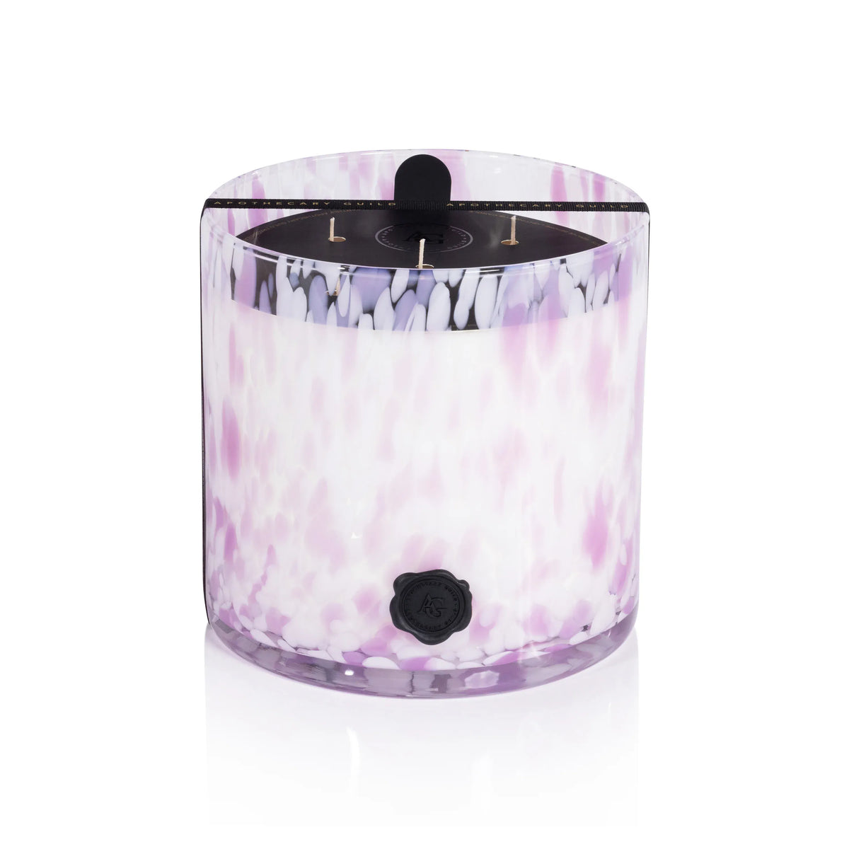 Zodax Large Apothecary Guild Opal Glass Candle Jar - White and Lilac Candles IG-2945