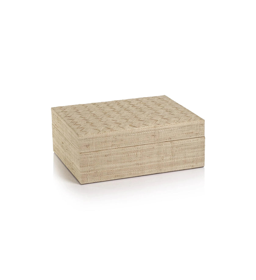 La Bocca Woven Raffia Box - Natural - secondary