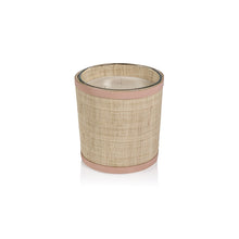 Zodax Large Natural Raffia Candle with Leather Trim Candles IG-2875