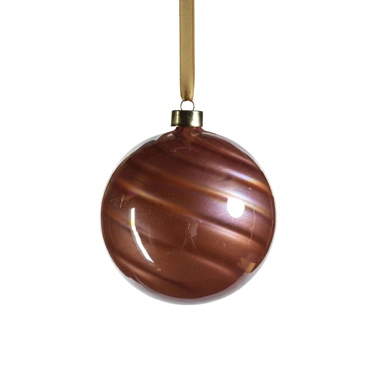 Zodax Large Pearl Luster Glass Ball Ornament - Rose Gold Holiday Ornaments CH-7088