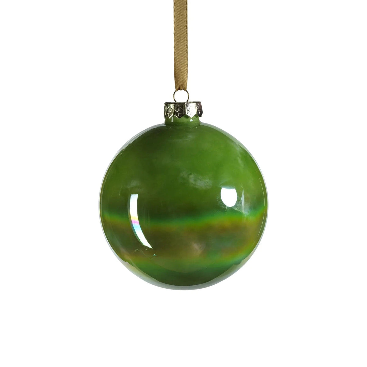 Zodax Large Solid Luster Glass Ball Ornament - Green Holiday Ornaments CH-7071