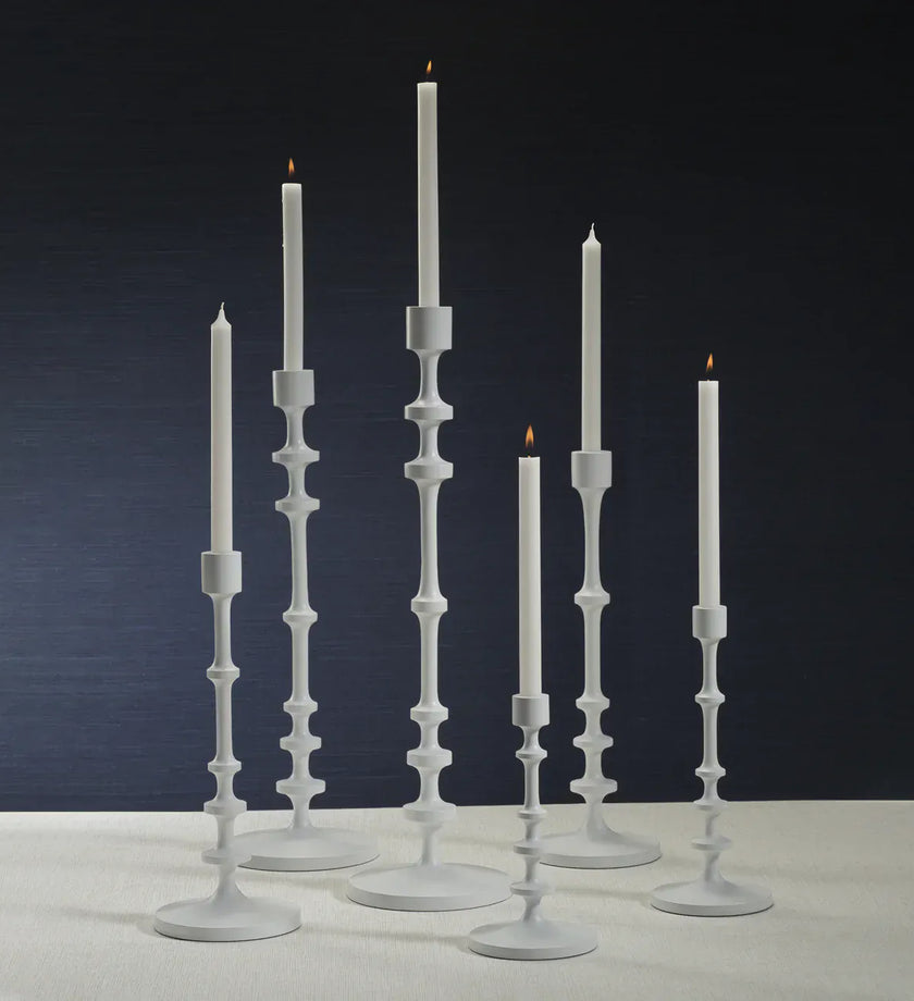 Lilou Matt White Alloy Taper Holder - secondary