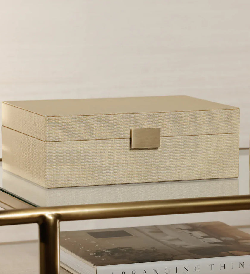 Linea Light Natural Raffia Jewelry Box - secondary