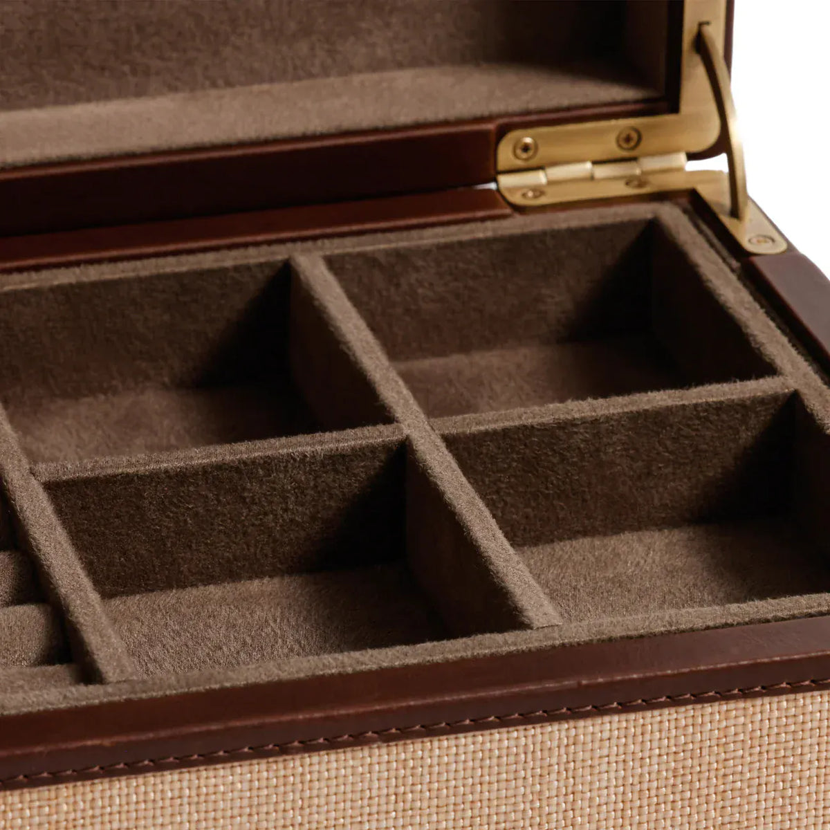 Zodax Linea Raffia with Leather Trim Jewelry Box Jewelry Box IN-8460