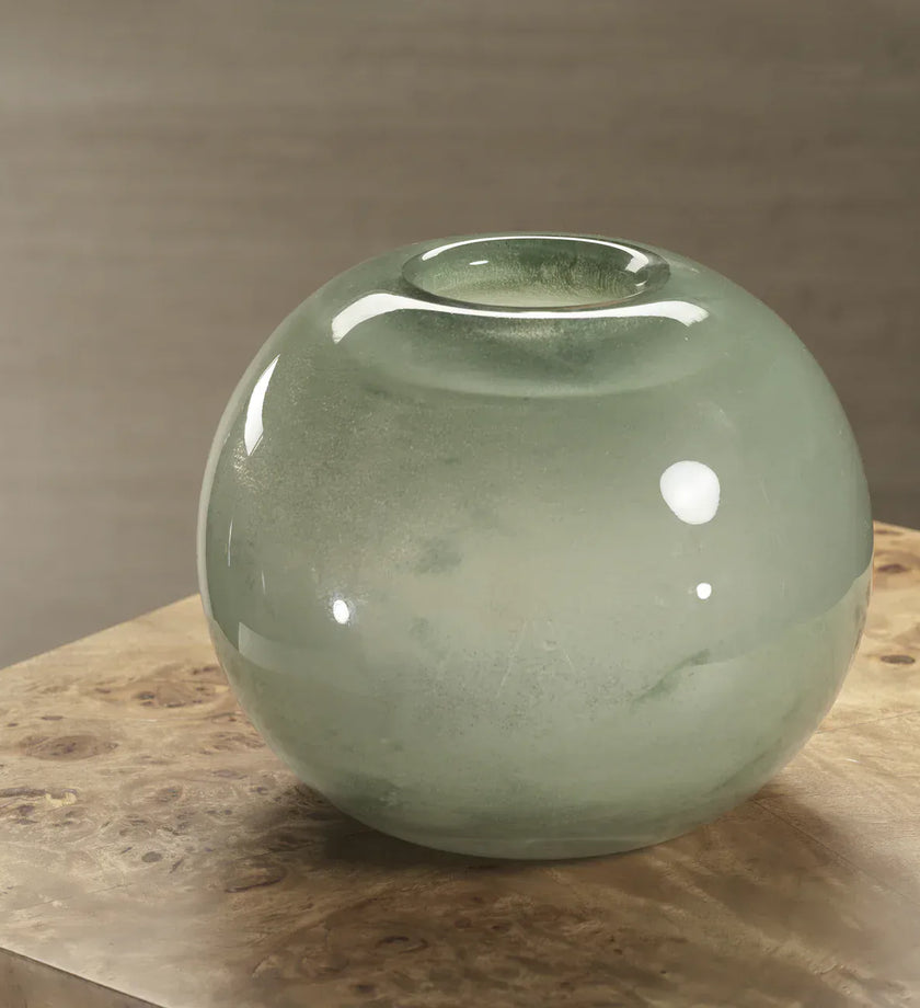 Lumen Sage Blown Glass Vase - secondary