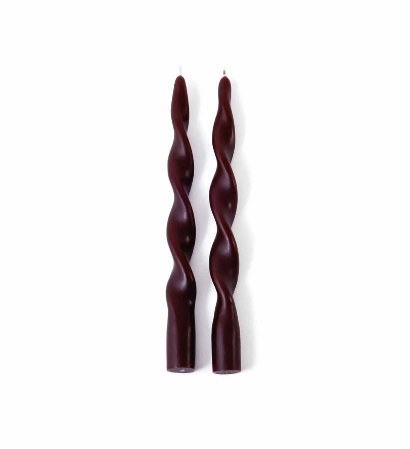 Lumière Twist Formal Candles - Burgundy
