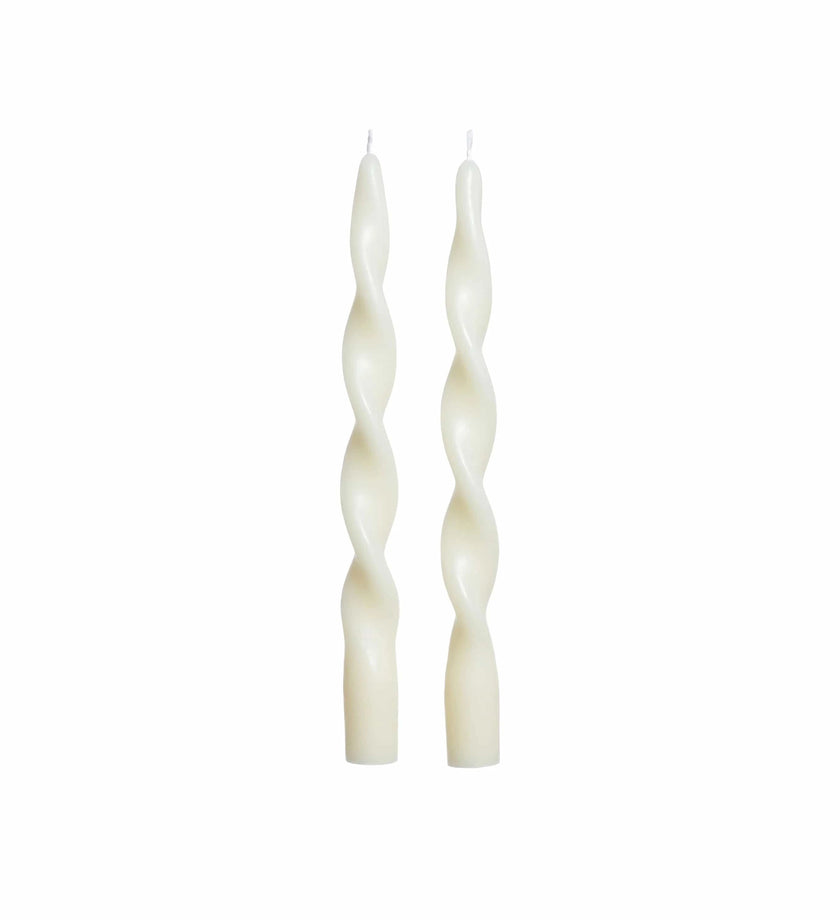 Lumière Twist Formal Candles - Ivory