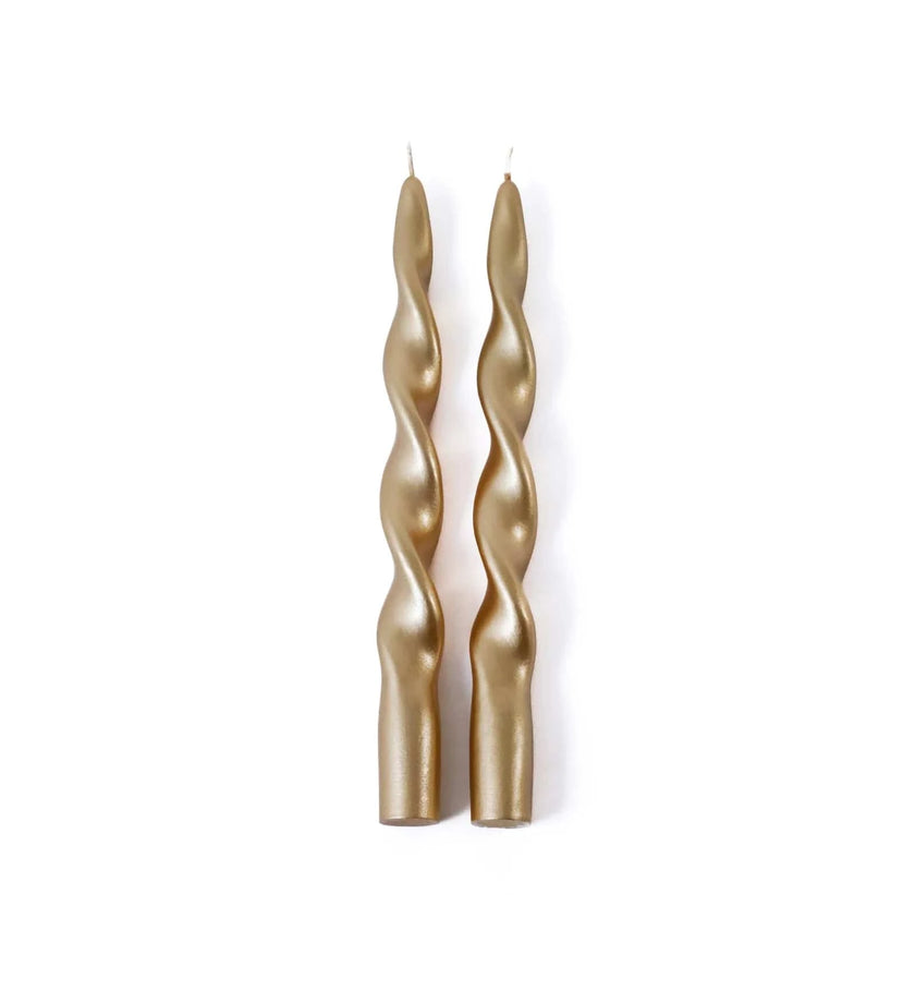 Lumière Twist Formal Candles - Metallic Gold