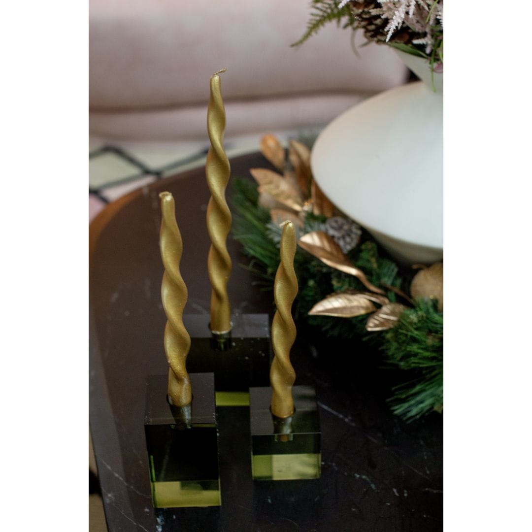 Zodax Lumière Twist Formal Candles - Metallic Gold Candles