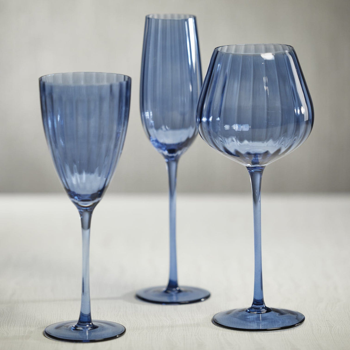 Zodax Madeleine Optic Glassware- Blue Glassware