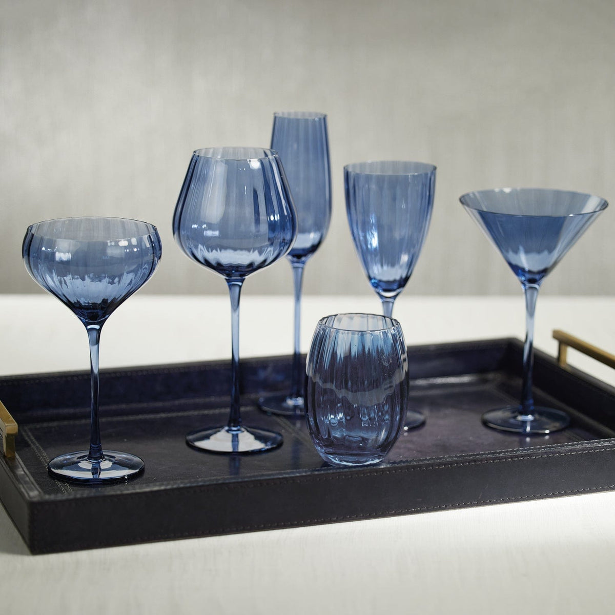 Zodax Madeleine Optic Glassware- Blue Glassware