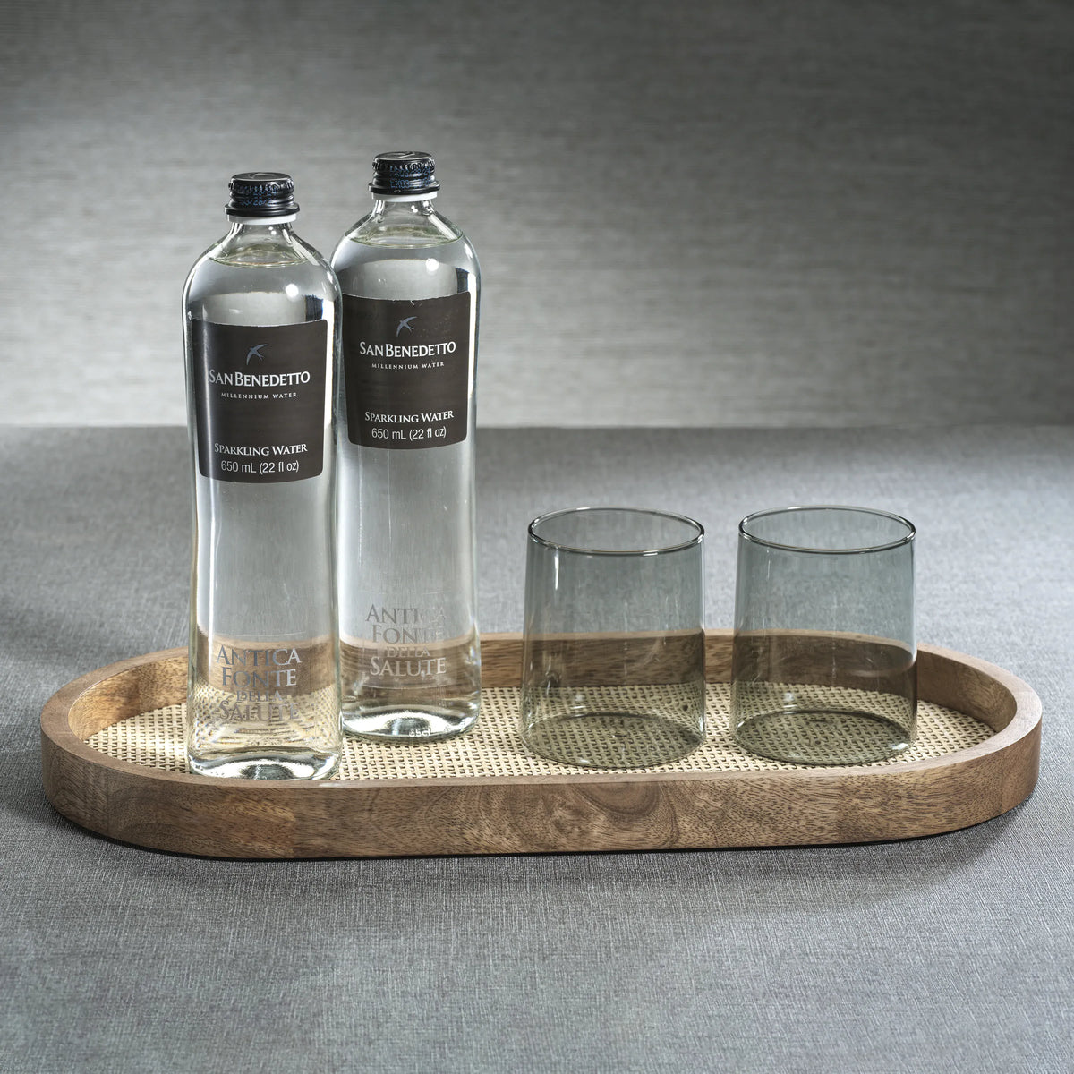 Zodax Mango Wood with Rattan Inlay Oval Tray Tray