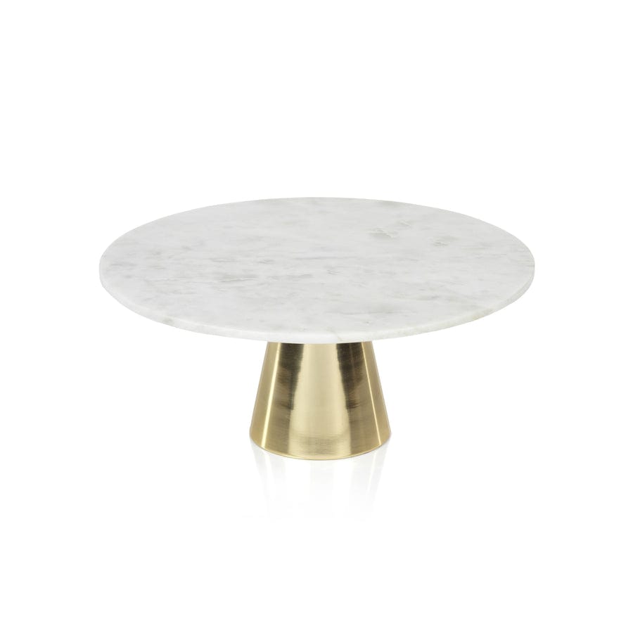 Zodax Marble Cake Stand on Brass Metal Base Cake Stands IN-7351