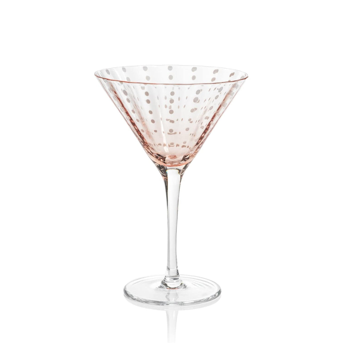 Zodax Martini Glass Portofino White Dot Glassware- Pink Glassware CH-6728