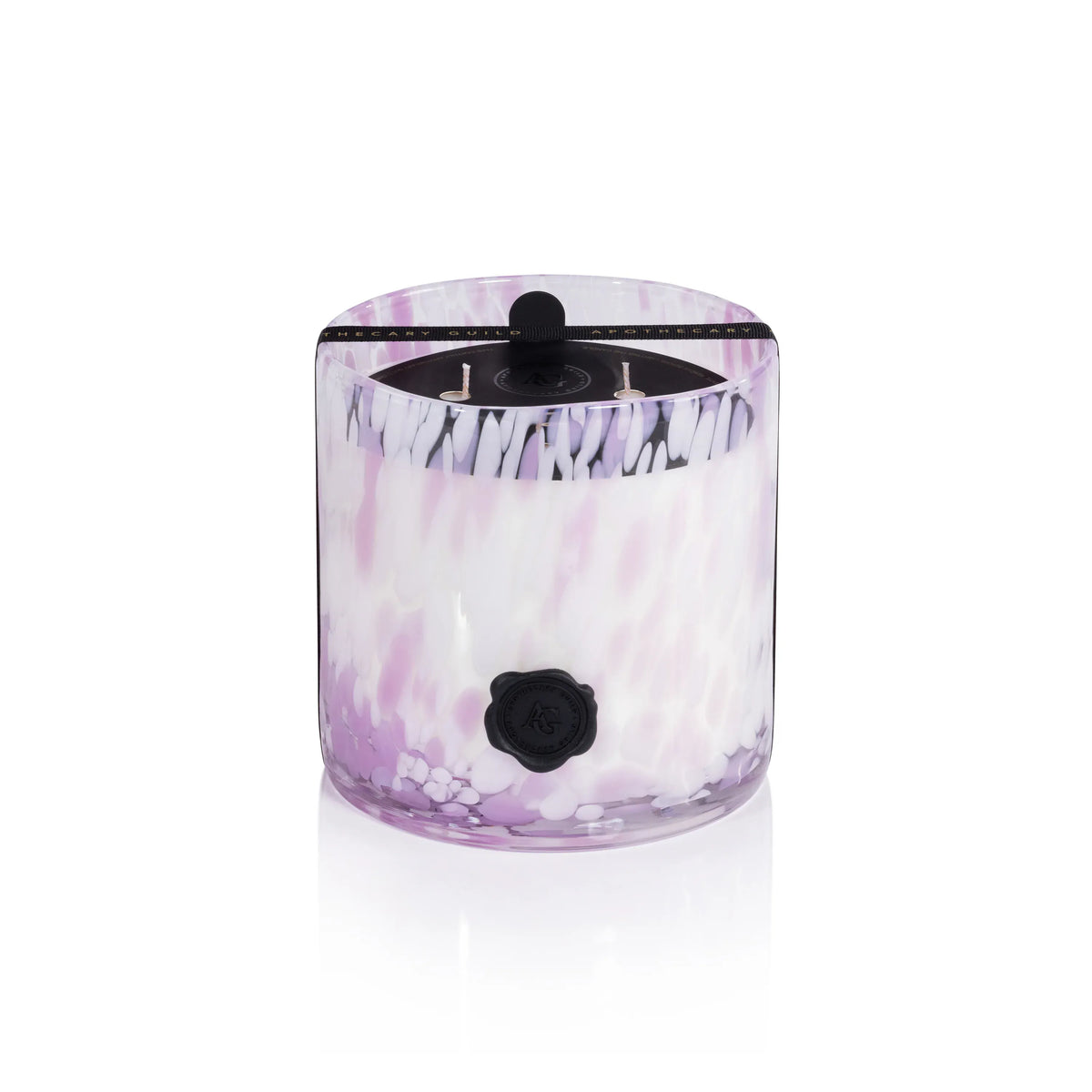 Zodax Medium Apothecary Guild Opal Glass Candle Jar - White and Lilac Candles IG-2941