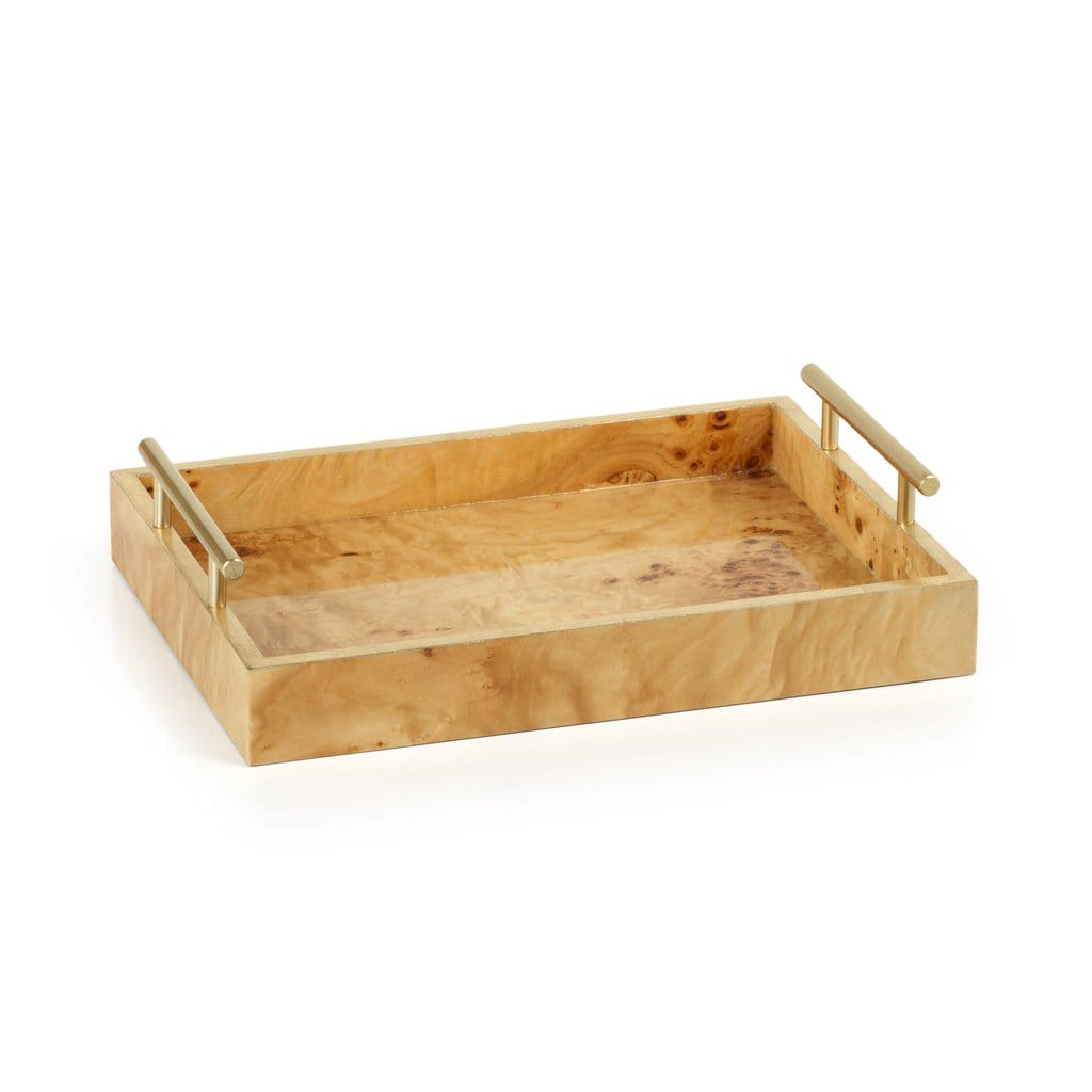 Zodax Medium Burl Wood Rectangular Tray Decorative Trays VT-1331
