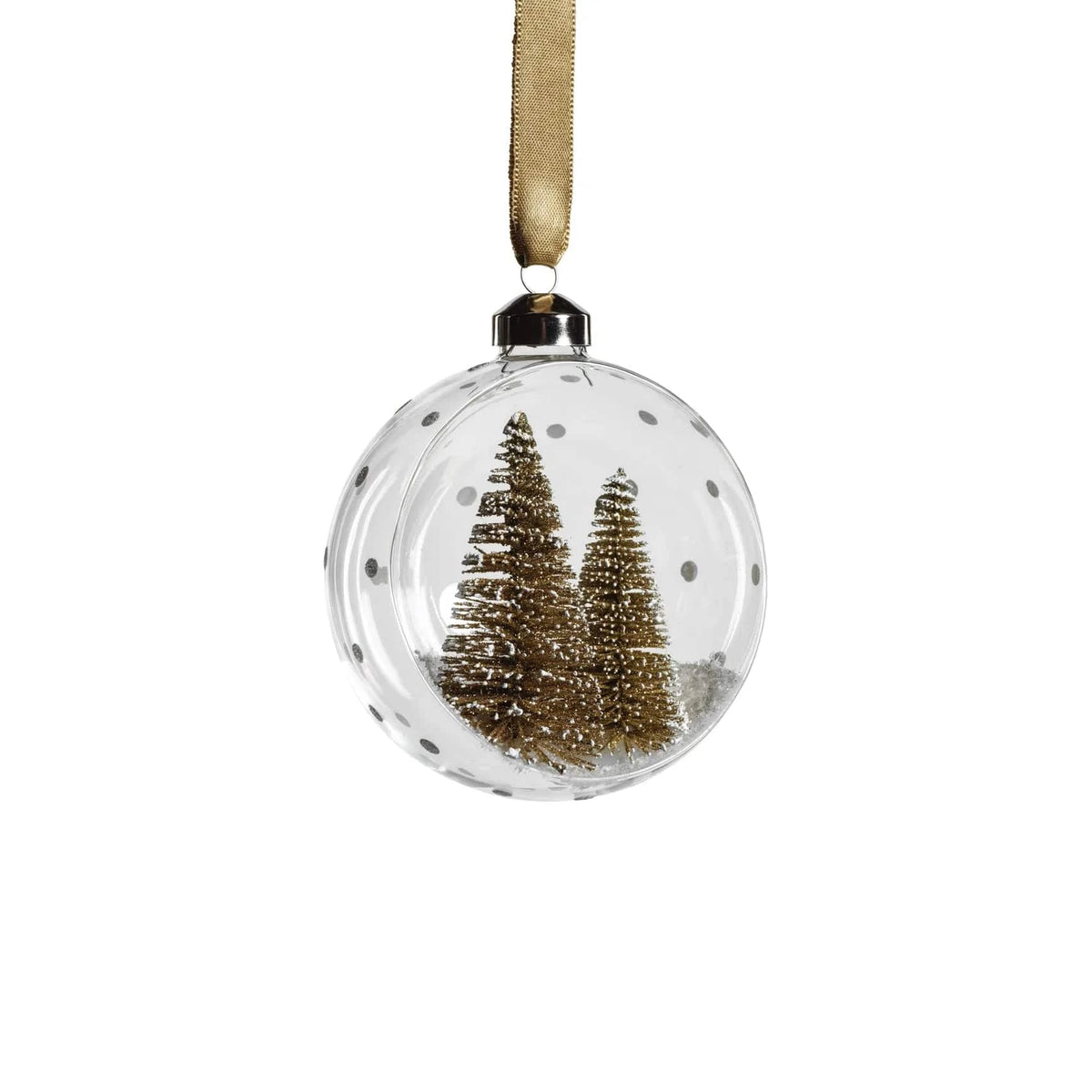 Zodax Medium Clear Glass Ornament with Pine Trees Holiday Ornaments CH-6410