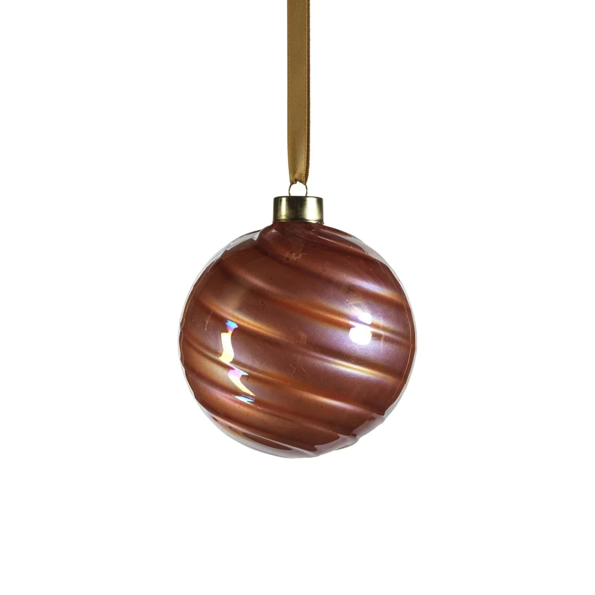 Zodax Medium Pearl Luster Glass Ball Ornament - Rose Gold Holiday Ornaments CH-7088