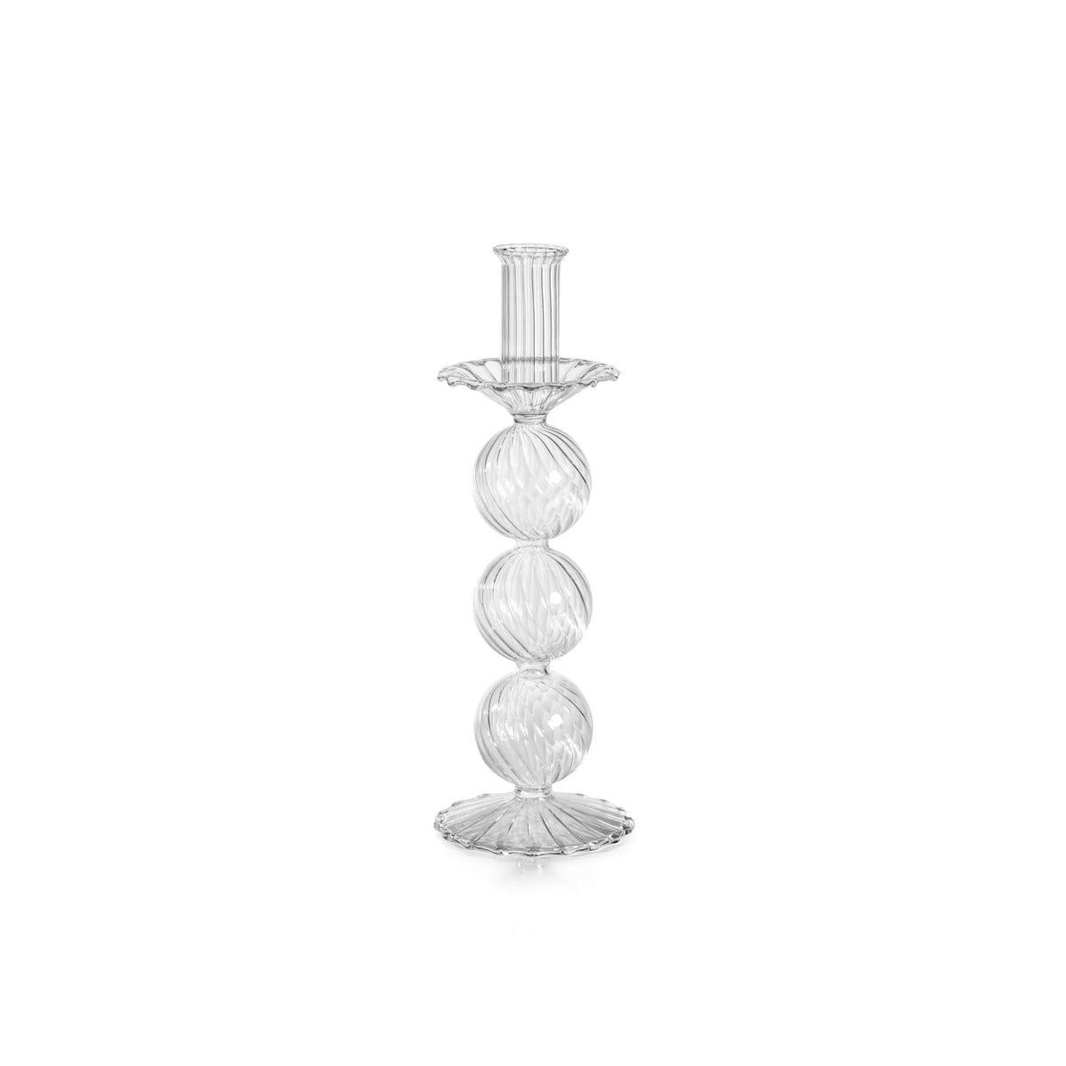 Zodax Medium San Marco Swirl Glass Taper Holder Candle Holders CH-7269