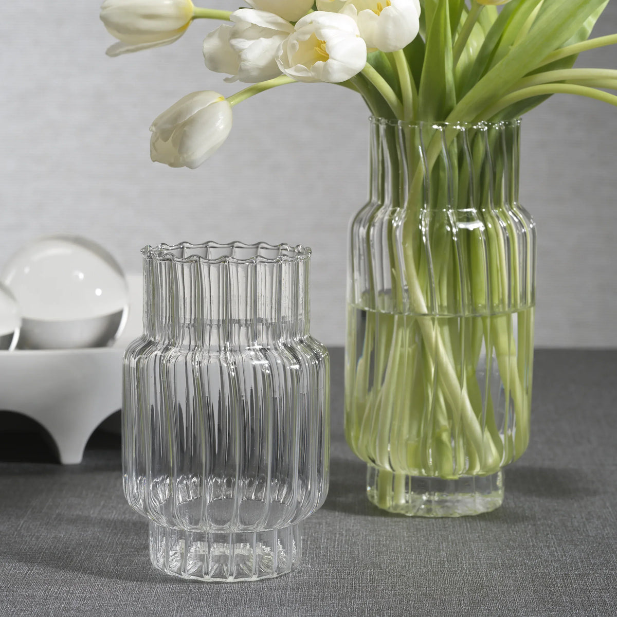 Zodax Mimo Clear Optic Glass Vase Vase