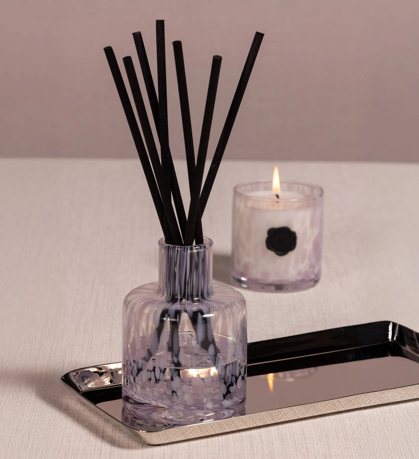 Opal Glass Reed Diffuser - White & Lilac: Elderflower Gin - secondary