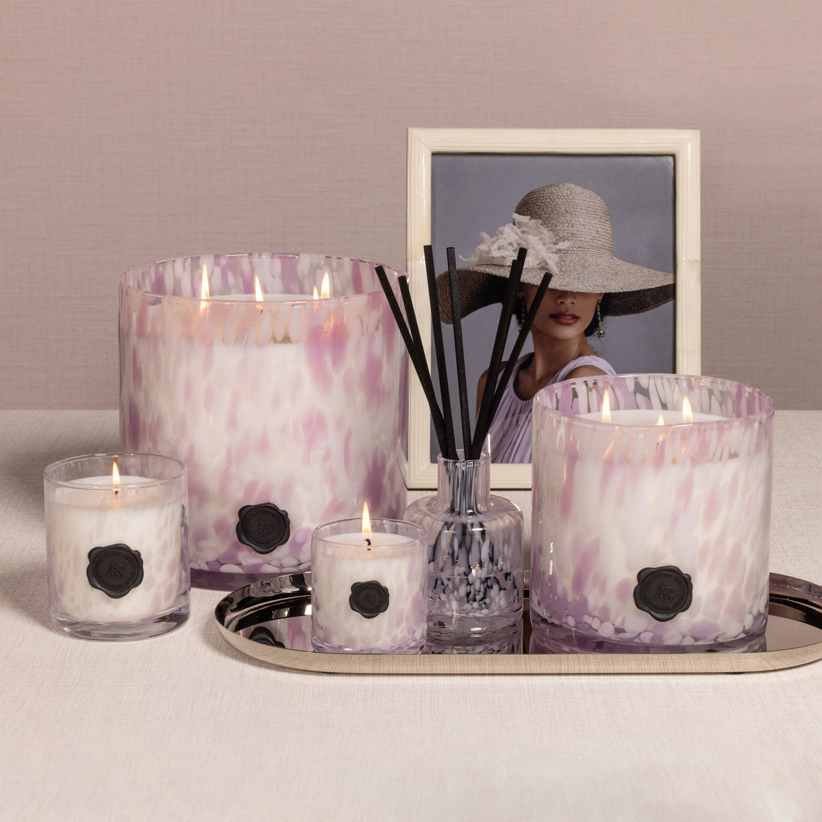 Zodax Opal Glass Reed Diffuser - White & Lilac: Elderflower Gin Diffusers CH-7698