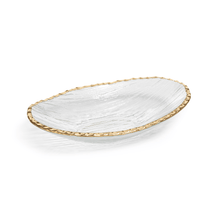 Zodax Oval Textured Bowl with Gold Rim CH-5764