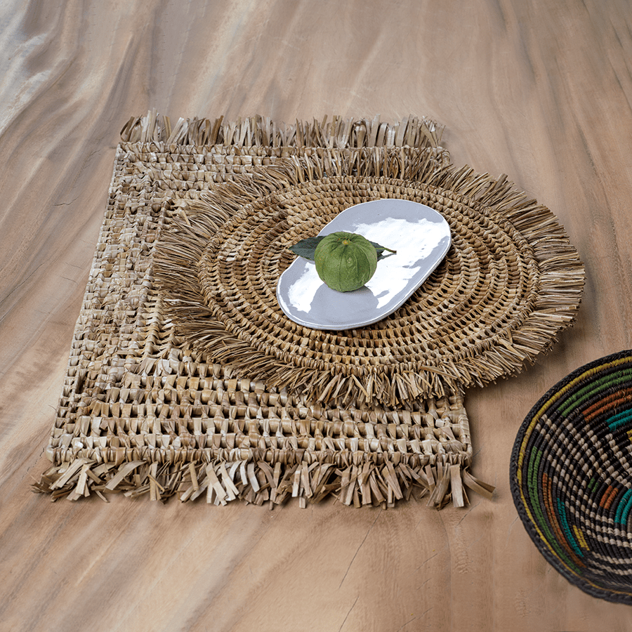 Zodax Pandan Round Fringed Placemat NCX-2977