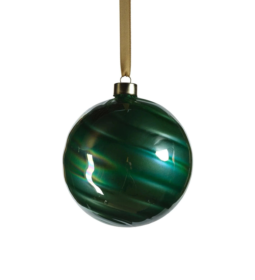 Pearl Luster Glass Ball Ornament - Green