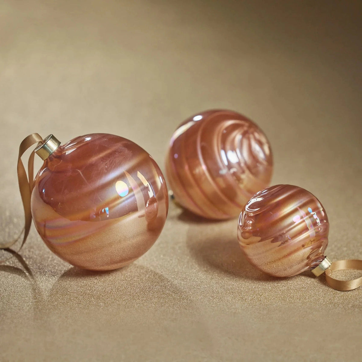 Zodax Pearl Luster Glass Ball Ornament - Rose Gold Holiday Ornaments