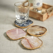 Zodax Pink Agate Coaster with Gold Rim CH-5956