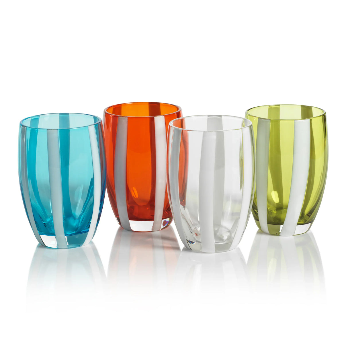 Zodax Portofino Stemless Glass with Stripes Glassware CH-6742