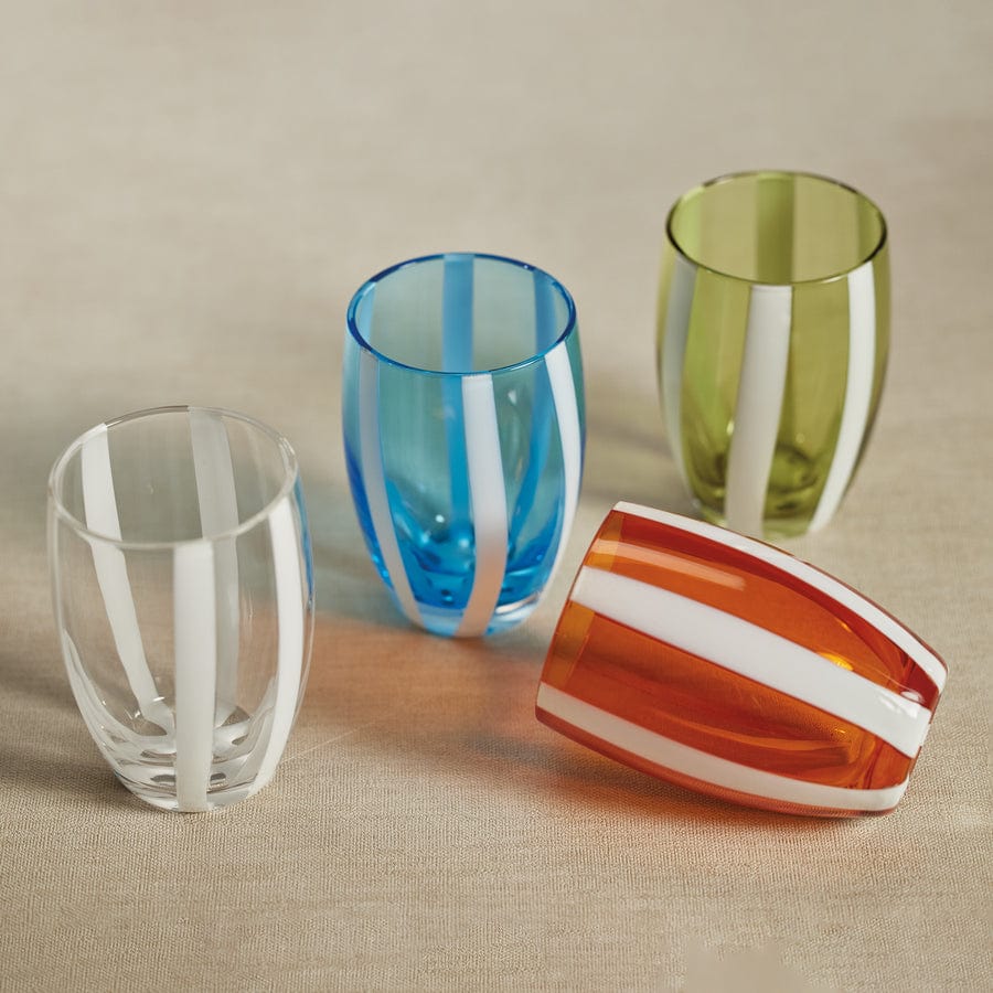 Zodax Portofino Stemless Glass with Stripes Glassware CH-6742