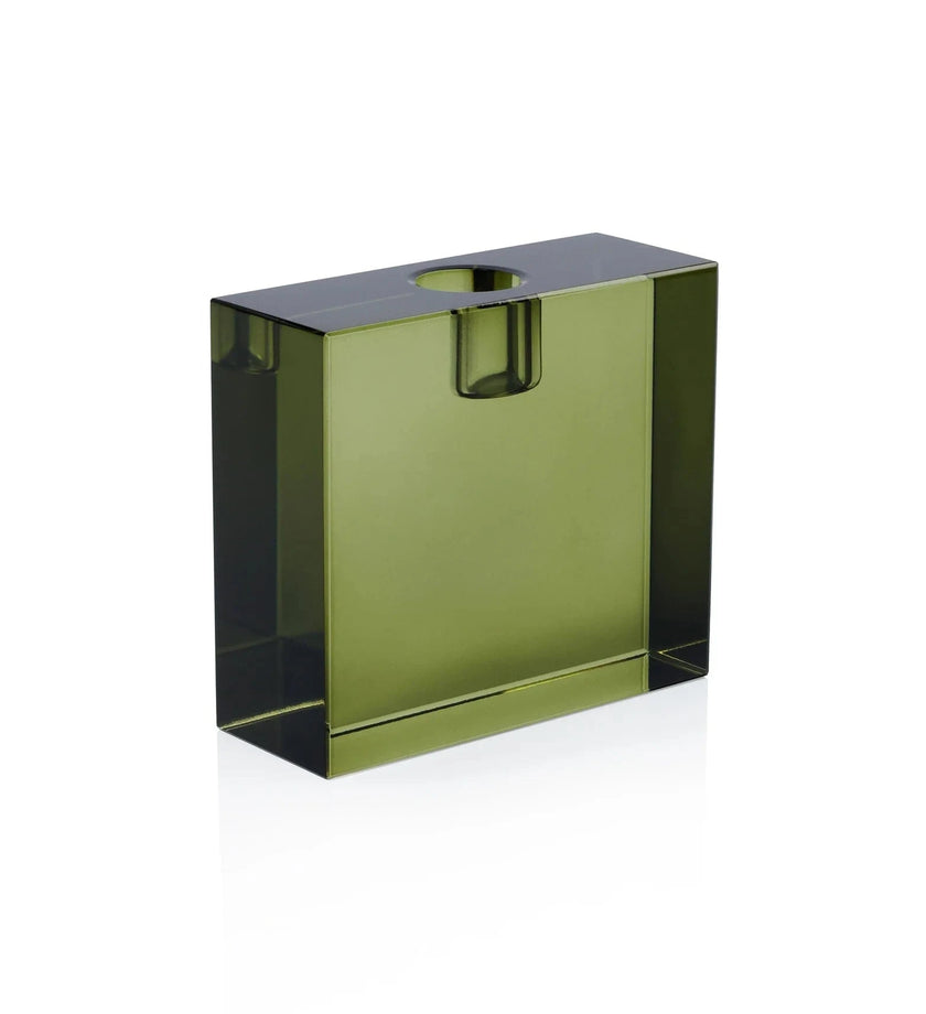 Rectangular Crystal Glass Taper Holder