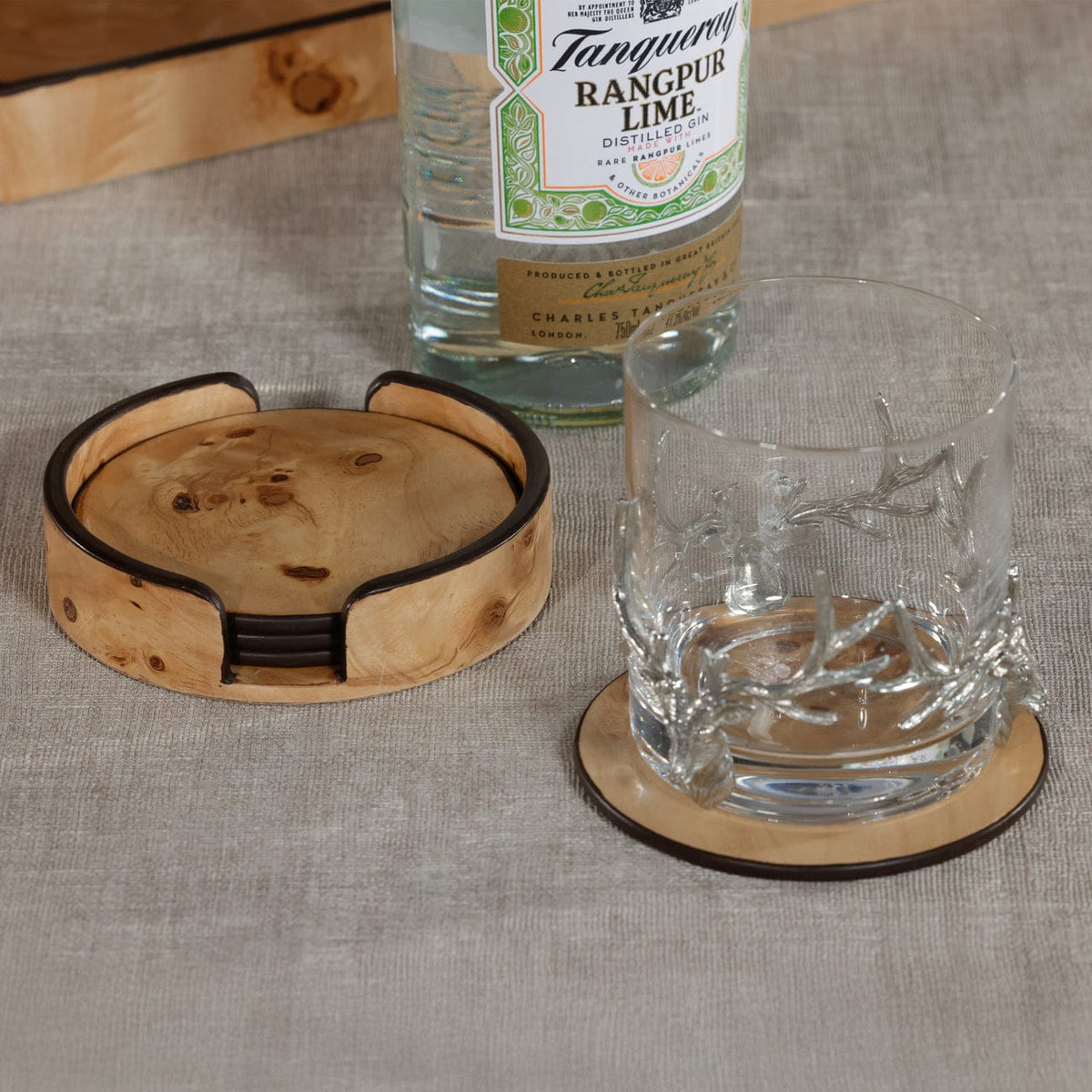 Zodax Round Burl Wood Coasters Coasters IN-8324