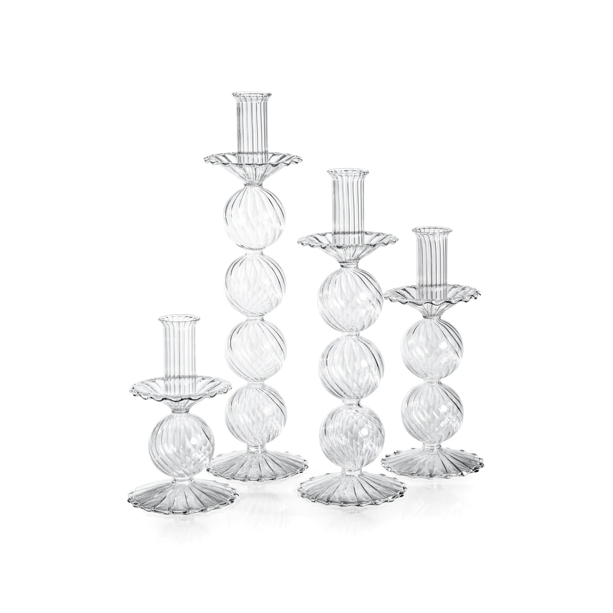 Zodax San Marco Swirl Glass Taper Holder Candle Holders