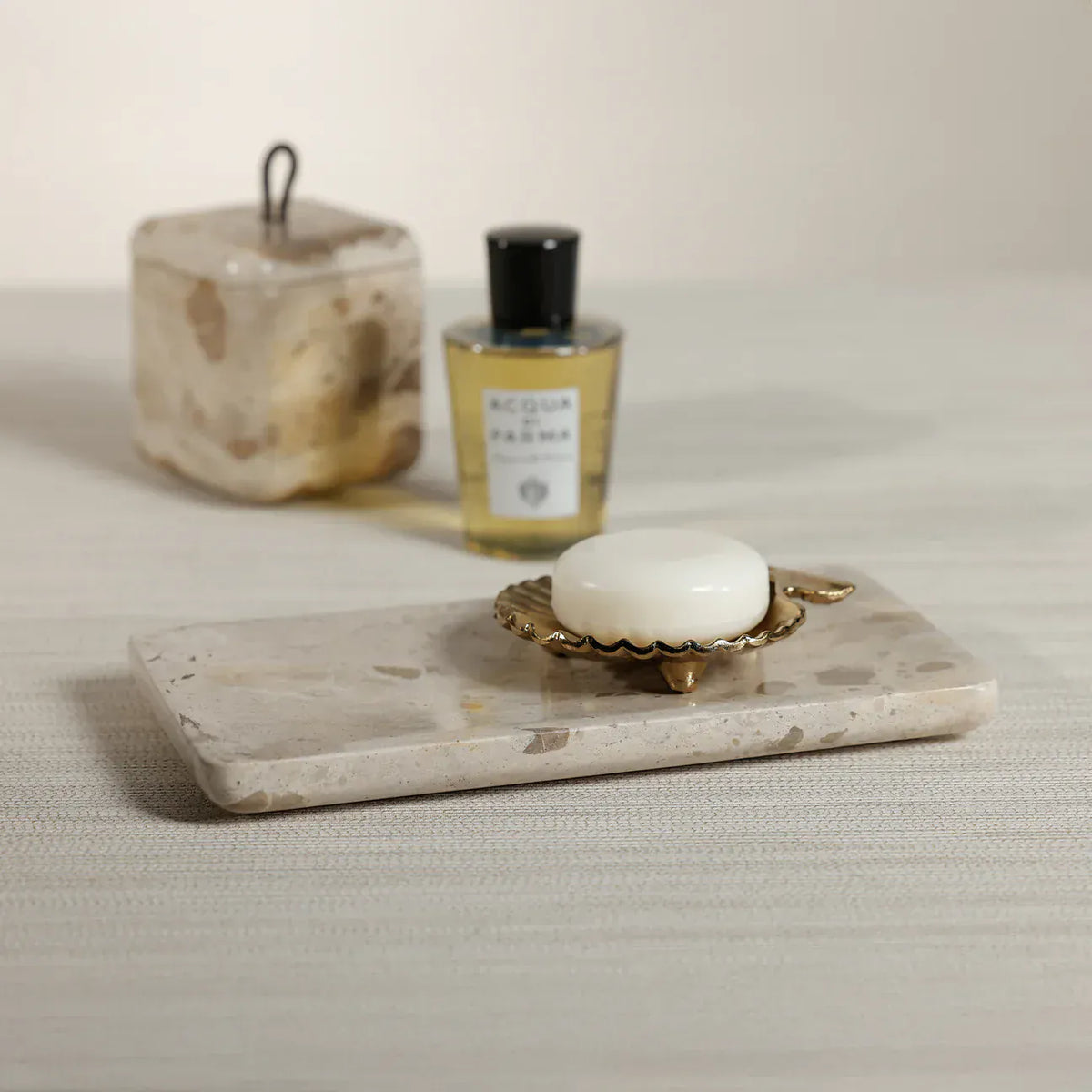 Zodax Sanibel Shell Tray - Raw Gold Aluminum Decorative Trays IN-8495